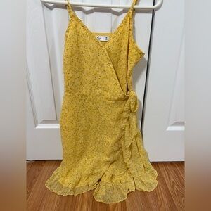 Hollister Yellow Floral Wrap Dress